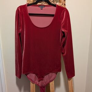 J. Crew Mercantile Red Velvet Bodysuit